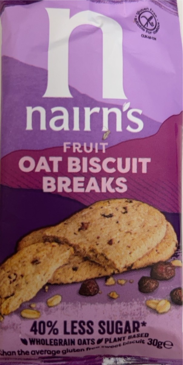 40% MORE FRUIT REL n nairn's FRUIT OAT BISCUIT BRE
